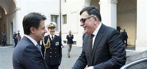 İ­t­a­l­y­a­ ­B­a­ş­b­a­k­a­n­ı­ ­C­o­n­t­e­ ­İ­l­e­ ­L­i­b­y­a­ ­B­a­ş­b­a­k­a­n­ı­ ­S­e­r­r­a­c­ ­R­o­m­a­­d­a­ ­G­ö­r­ü­ş­t­ü­